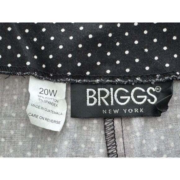 BRIGGS New York Black & White Polka Dot Capri Cropped Pants Women's PLUS 20W - Picture 5 of 9